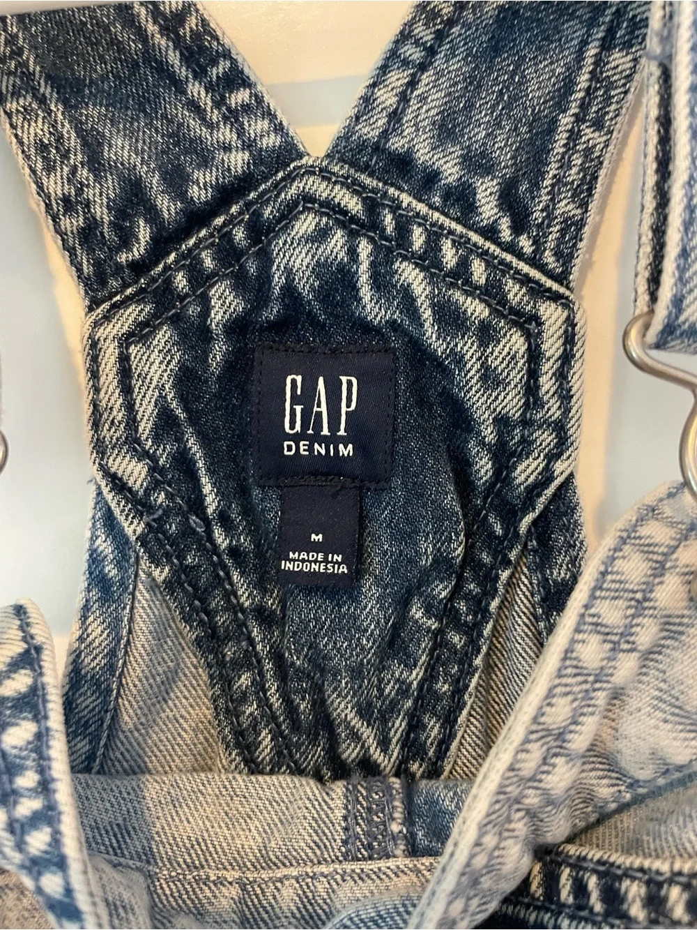 GAP Kids Four-Tone Denim Short Overalls - Blue